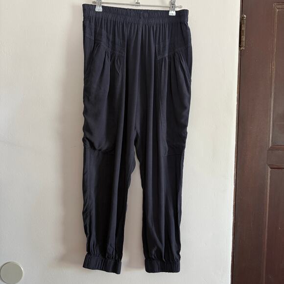THE ODELLS | Navy Blue Slouch Lagenlook Jogger Pants | Size Small - Picture 2 of 7